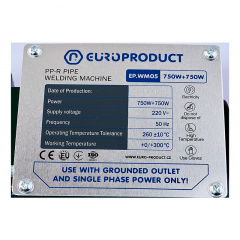 Паяльник Europroduct EP.WM05 для PPR труб (плоскі насадки) 20/40mm (EP6095) Запоріжжя