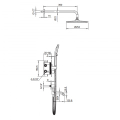 Вбудована душова система з термостатом Koer KB-67012-01 (Колір хром) (KR4728) Чернівці