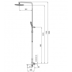 Душова колона із змішувачем Koer KB-56009-01 (Колір хром) (KR3506) Херсон