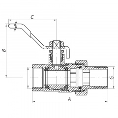 Кран з американкою 1-1/4" ручка ВАЖЕЛ (KOER KR.229) (KR0150) Ізюм