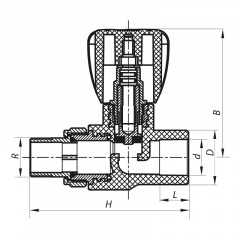 Вентиль радіаторний прямий PPR 25x3/4 (KOER K0166.PRO) (KP0214) Луцьк