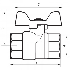 Кран шаровий 3/4" ГГБ (NF.711) NOLF (NF2943) Ізюм