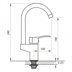 Смеситель для кухни ZERIX VOX 181 (ZX0215) Ирпень