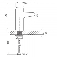 Змішувач для біде ZERIX STD 135 (ZX0194) Київ