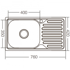 Мийка кухонна ZERIX Z7642-08-180E satin (ZX1602) Суми