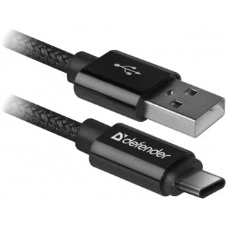 Кабель Defender USB09-03T PRO USB2.0, AM-Type-C Black, 1m (87814) (6499809)