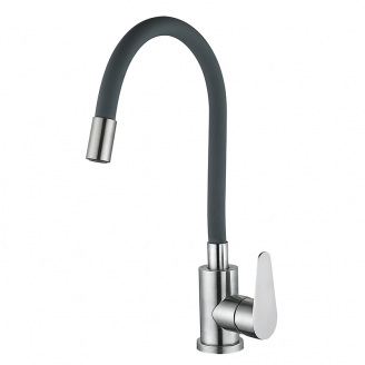 Кухонный смеситель на две воды Zerix Fox-011 Refl.Gray с нерж. стали SUS304 (ZX4834)