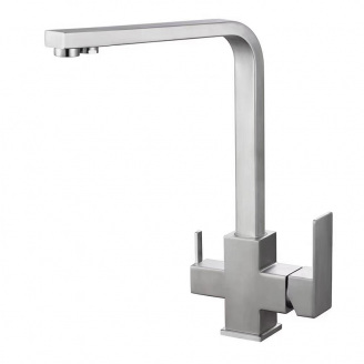 Змішувач для кухні з виходом для питної води Zerix KUB-021 із нерж. сталі SUS304 (ZX4855)