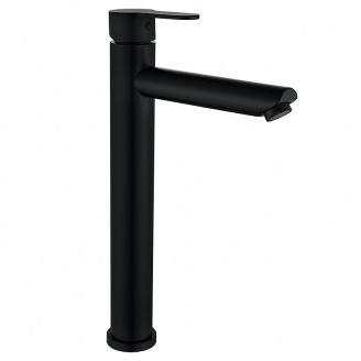 Смеситель для умывальника Zerix DAX-001-A-High Black с нерж. стали SUS304 (ZX4810)