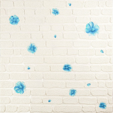 Панель стеновая 3D 700х770х4мм голубые цветы (D) Sticker Wall SW-00001977