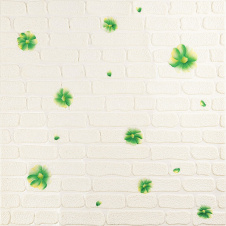 Панель стеновая 3D 700х770х4мм зелёные цветы (D) Sticker Wall SW-00001976