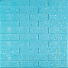3D панель самоклеюча цегла Бірюза 700х770х3мм (002-3) Sticker Wall SW-00000573