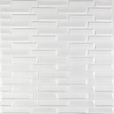 3D панель самоклеющаяся кладка белая 770х700х5 мм (031) Sticker Wall SW-00000167