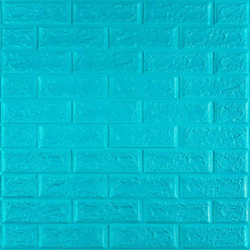 3D панель самоклеюча цегла Бірюза 700х770х5мм (002-5) Sticker Wall SW-00000084