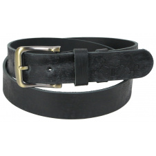 Ремень мужской кожаный с эффектом потертости Skipper 1504-38 3,8 см Черный