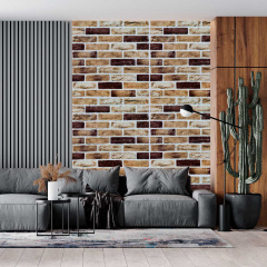 Самоклеюча декоративна 3D панель цегла 3D Loft пісочний клінкер 700x700x5 мм (415) Ізюм