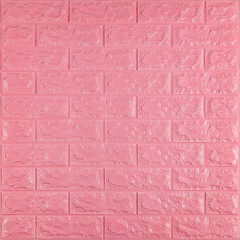 3D панель самоклеюча цегла Рожевий 700x770x7мм (004-7) Sticker Wall SW-00000057 Токмак