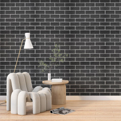 Самоклеюча стінова панель Sticker Wall Чорна 3D NEW CULTURAL WALL 70*70см*5мм BLACK+WHITE (D) SW-00001503 Кропивницький
