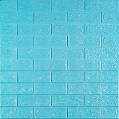3D панель самоклеюча цегла Бірюза 700х770х3мм (002-3) Sticker Wall SW-00000573 Київ