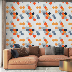 Панель стеновая 3D 700х770х4мм мозаика оранжевая (D) Sticker Wall SW-00002013 Лубны