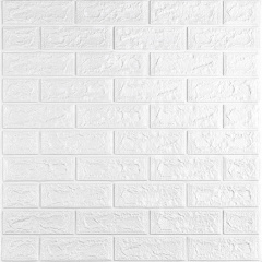 3D панель самоклеюча цегла Біла Матова 700х770х5мм (001-5M) Sticker Wall SW-00000587 Ізюм