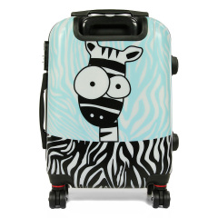 Чемодан Малый (S) Поликарбонат под Ручную кладь Worldline Airtex 809 Zebra 44 л 54x39x23 см Разноцветный Хмельницький