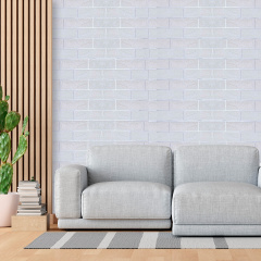 Самоклеющаяся декоративная 3D панель 3D Loft Os-BG01-3 Под белый матовый кирпич с серебром 700x770x3 мм Николаев