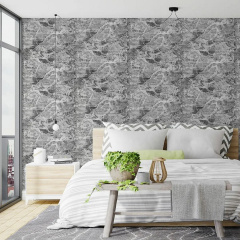 Панель стінова у рулоні 3D Sticker Wall 700х3080х2 мм Чорно-білий (D) SW-00002536 Бушеве