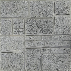 Декоративна самоклейка 3D панель камінь срібло 700х700х6мм (153) Sticker Wall SW-00000187 Кам'янське