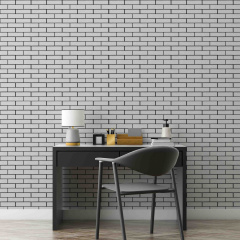 Самоклеюча декоративна 3D панель цегла контраст біло-чорна Loft Expert 680x680x4 мм Фастів