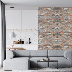 Самоклеюча 3D панель Sticker Wall SW-00001319 Під камінь червоний піщаник 700x770x3мм Київ