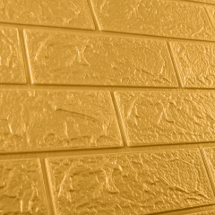 Самоклеящаяся декоративная 3D панель 3D Loft под кирпич золото 700x770x3мм Черкассы
