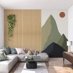 Декоративная стеновая рейка 160*23*3000мм (D) SW-00001539 Sticker Wall Светло-коричневая Новая Каховка