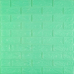 3D панель самоклеюча цегла М'ята 700x770x3мм (012-3) Sticker Wall SW-00000233 Фастів