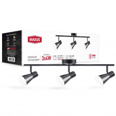 Спот светильник на 3 лампы Maxus MSL-02C 3x4W 4100K Черный (1310)