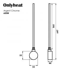 ТЕН для рушникосушки OnlyHeat Argent Chrome 0,6 кВт Хмельницький