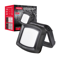 Світильник світлодіодний Maxus MAX-8W-BLK-E Portable Emergency LED Light 8W 4100K IP65 5000mAh Чорний (1761) Луцьк