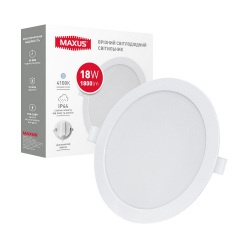 Врізний світлодіодний світильник Maxus 1-RDL-1841-IP RDL 18W 4100K IP44 Білий (1773) Запоріжжя