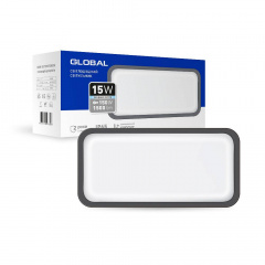 Антивандальний LED-світильник Global 1-GBH-08-1550-R 15W 5000K Графітовий (1373) Одеса