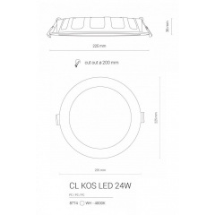Точечный светильник CL KOS LED 24W 3000K IP44 Nowodvorski 8775 Славута