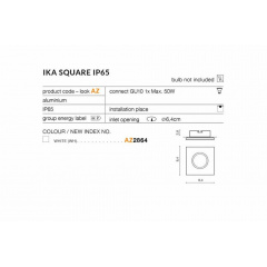 Уличный встраиваемый светильник AZzardo IKA SQUARE IP65 AZ2864 Рівне