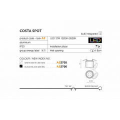 Точечный светильник AZzardo COSTA AZ2706 Ивано-Франковск