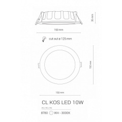 Точечный светильник CL KOS LED 10W 3000K IP44 Nowodvorski 8780 Запорожье