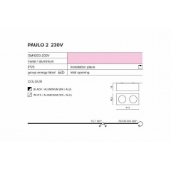 Точечный светильник AZzardo PAULO 2 230V AZ1443 (GM4203-WH-WH) Бровари