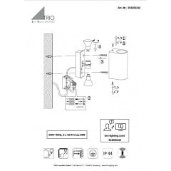 Настінний вуличний світильник TRIO ROYA 204260242 Ніжин