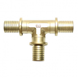 Тройник натяжной HERZ 16 равнопроходной гильза латунь