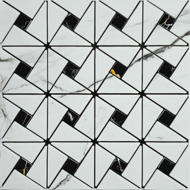 Самоклеящаяся PET мозаика Sticker Wall 300х300х4 мм Черно-белый (D) SW-00002447