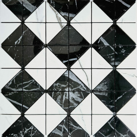 Самоклеящаяся PET мозаика Sticker Wall 300х300х4 мм Черно-белый (D) SW-00002450