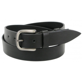 Довгий чоловічий шкіряний ремінь батал під джинси Skipper 154-180 см Чорний