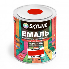 Фото - Эмаль для пола и других поверхностей акриловая SkyLine Красный RAL 3020 0.75 л Эмаль для пола и других поверхностей акриловая SkyLine Красный RAL 3020 0.75 л